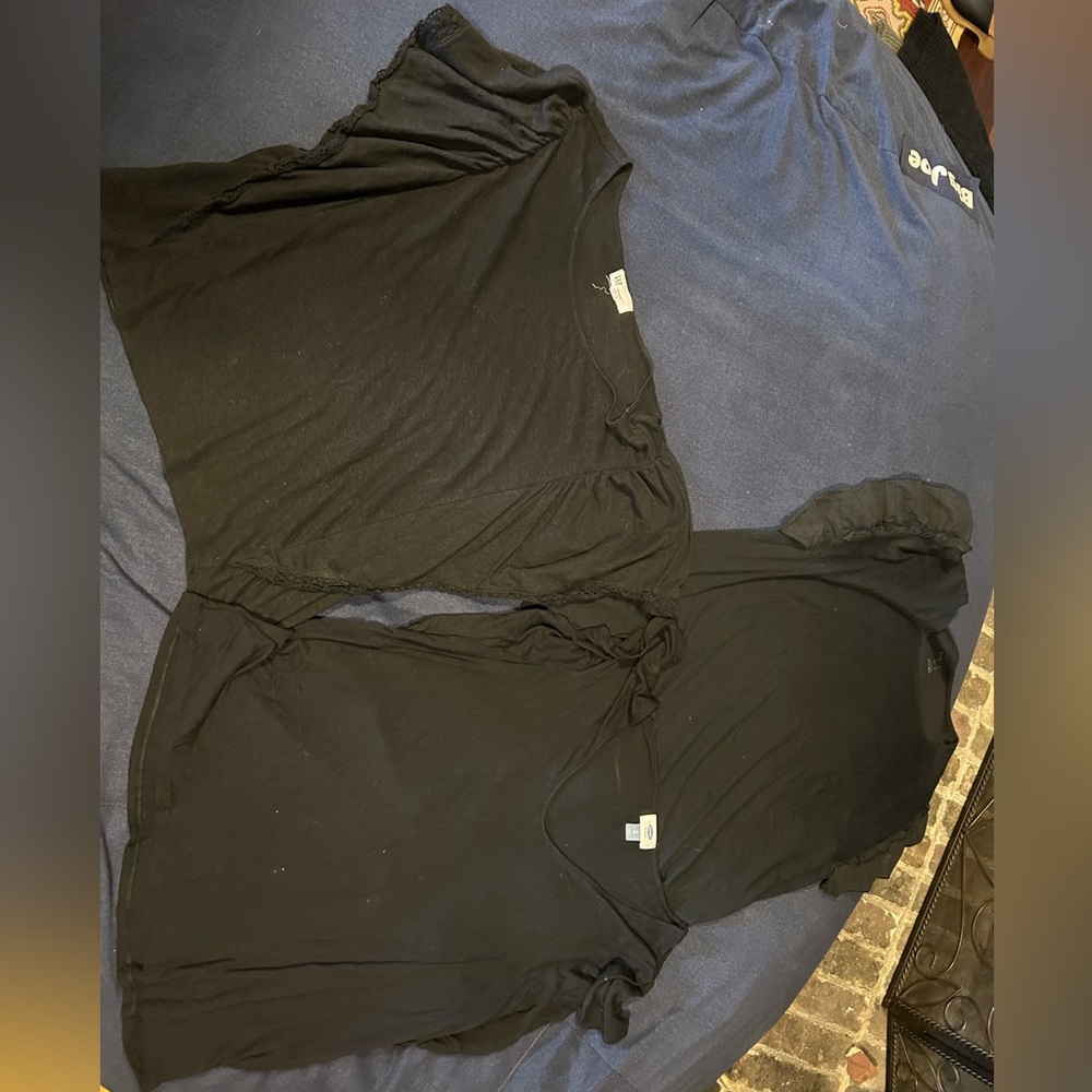THREE Women’s XL Black Casual Shirts